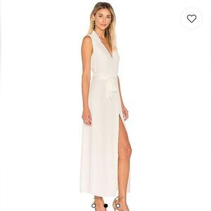 L'ACADEMIE The Sleeveless Wrap Dress in Ivory size small